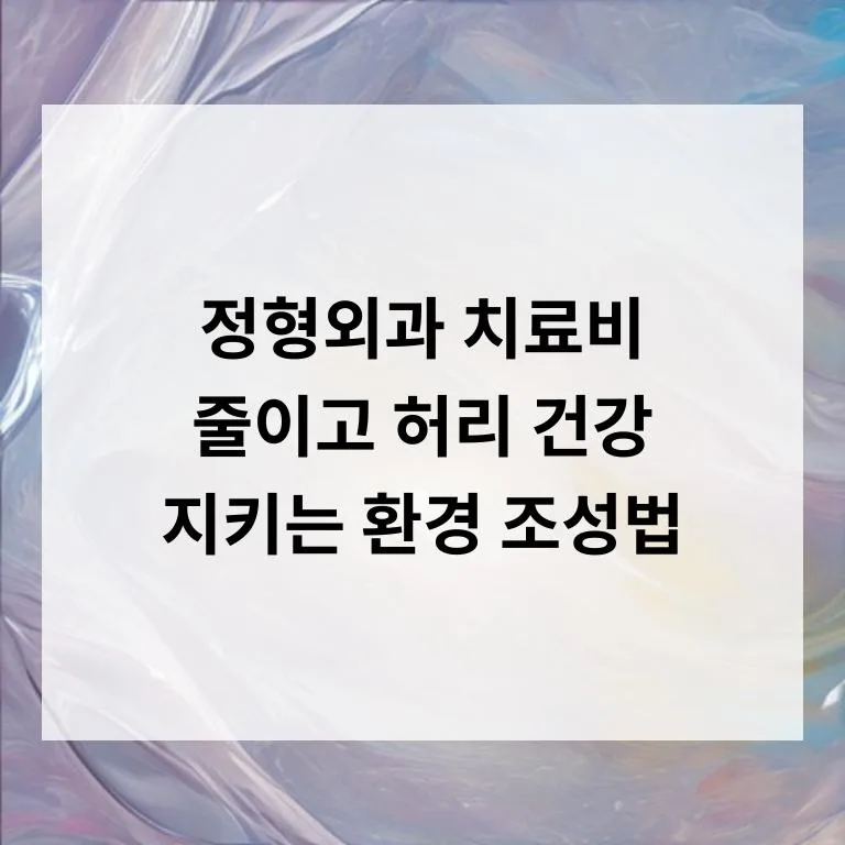 정형외과 병원비 절약 & 허리 건강 지키는 법 2026