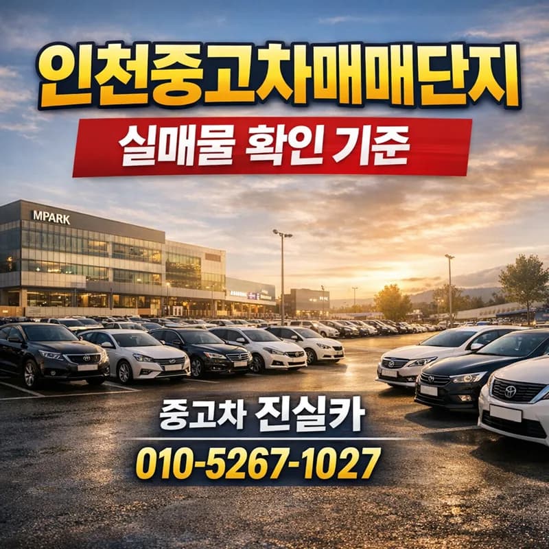 인천 중고차 매매단지 2026: 실매물 확인법과 차량 점검 완벽 가이드