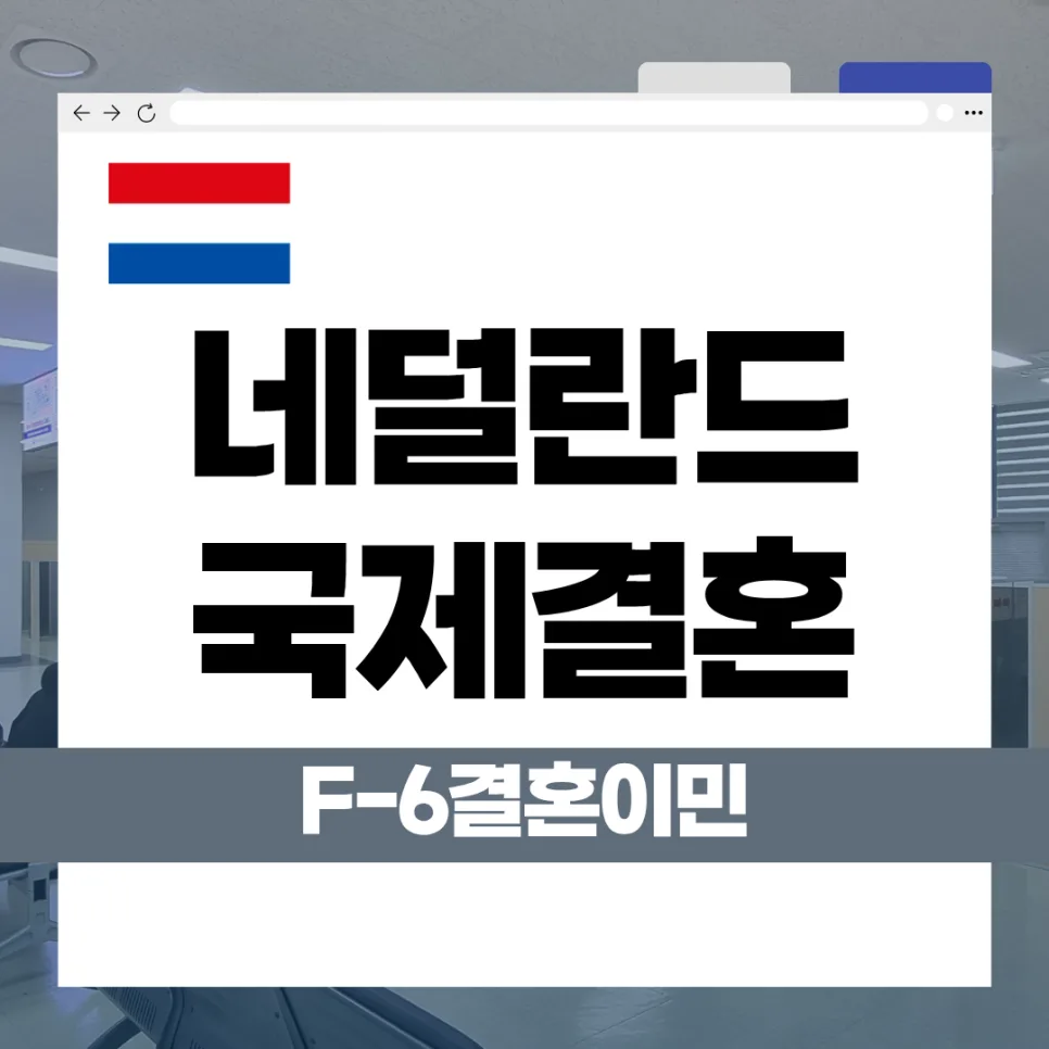 네덜란드 F-6 비자 발급 조건 2026: 국제결혼 절차 총정리