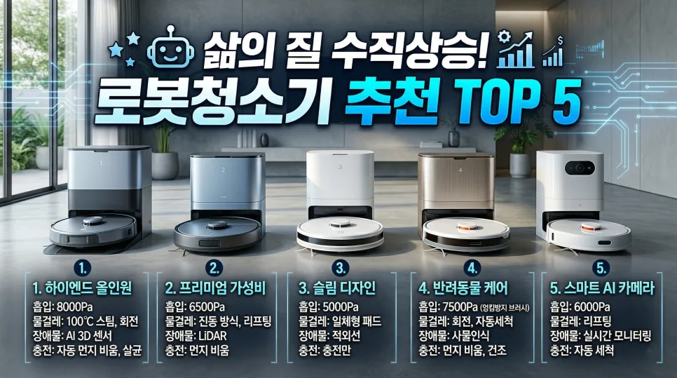 2026년 로봇청소기, 삶의 질 높이는 AI 기능 비교 분석