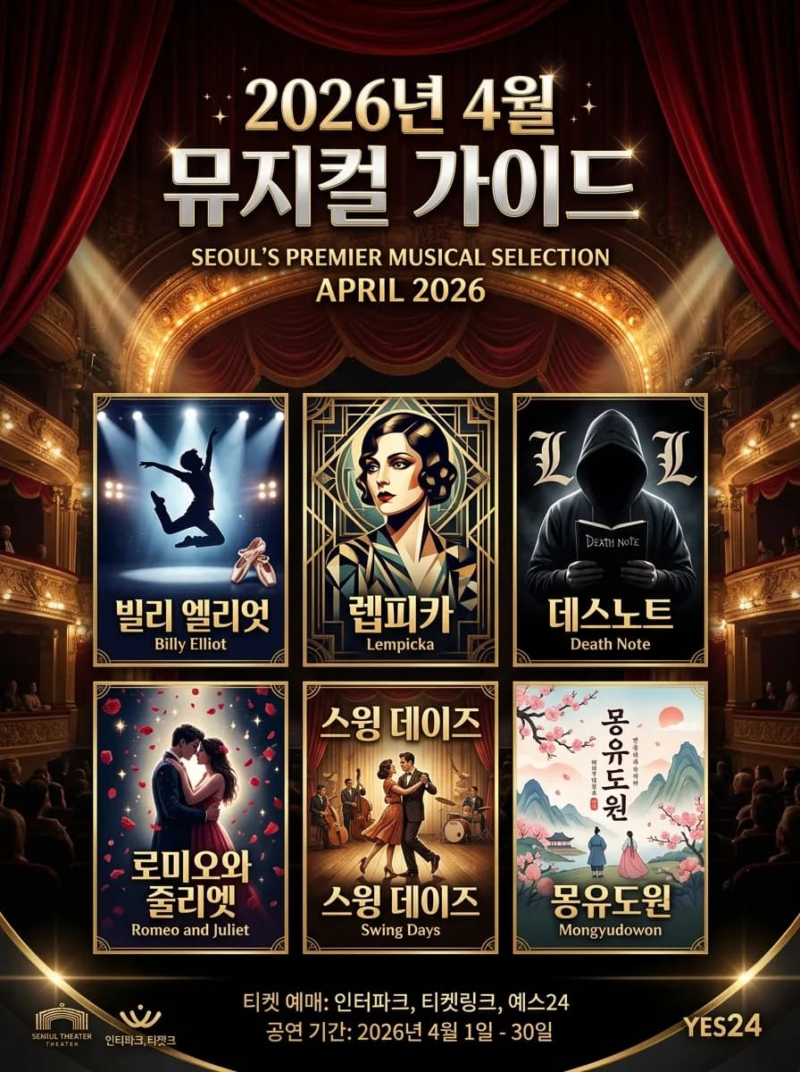 2026년 4월 서울 주말 뮤지컬 추천 TOP 10: 직접 뽑은 공연 가이드