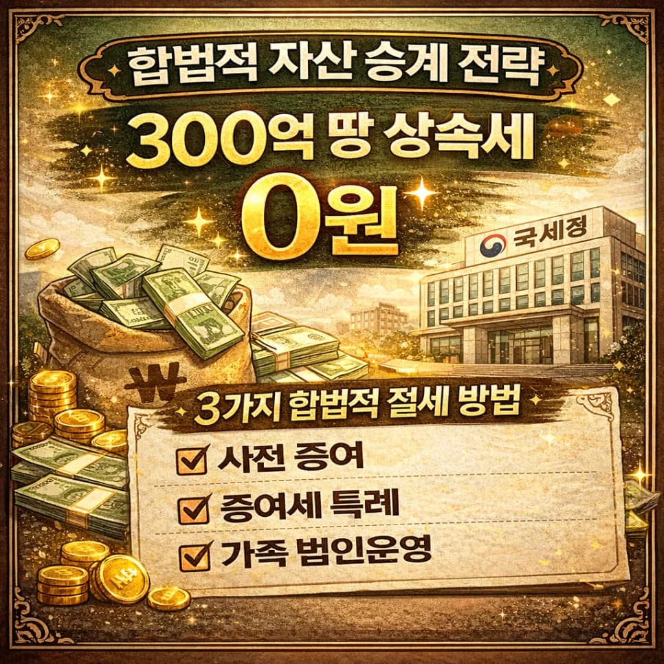 300억 상속세 0원? 합리적 자산 승계 전략 3가지 (2026)