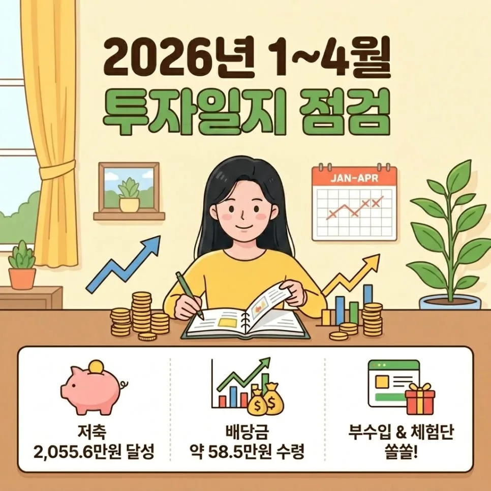 30대 직장인 투자일지 2026년 1~4월: 저축·배당·부수입 점검