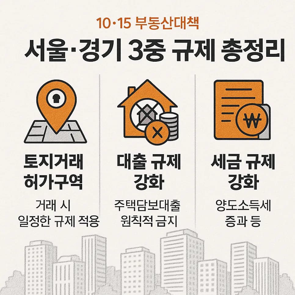 10·15 부동산 대책, 서울·경기 3중 규제 총정리 (2026년 전망)