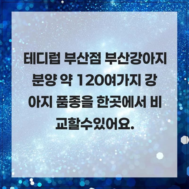부산 강아지 분양 2026: 120여 품종 비교 및 초보자 맞춤 상담 후기