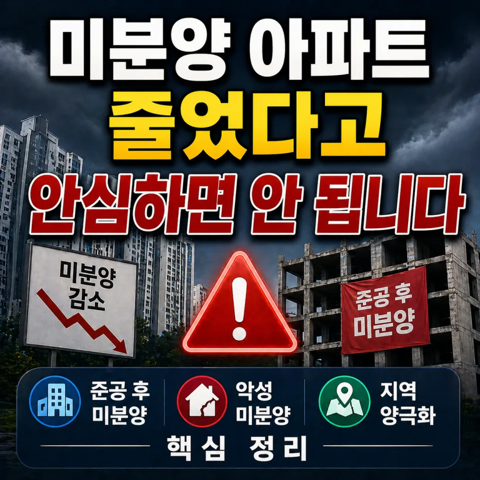준공 후 미분양 위험 2026: 숫자는 줄어도 안심 못 하는 이유