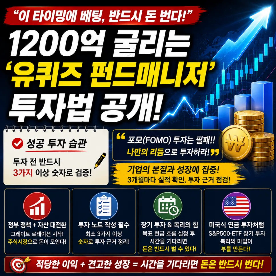 1200억 굴리는 펀드매니저 투자 원칙 2026: 돈 버는 습관 5가지