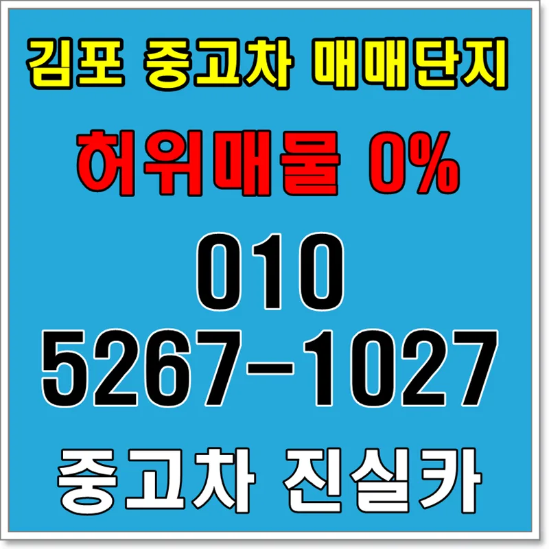 김포 중고차 허위매물 0% 실매물 찾는 법 2026