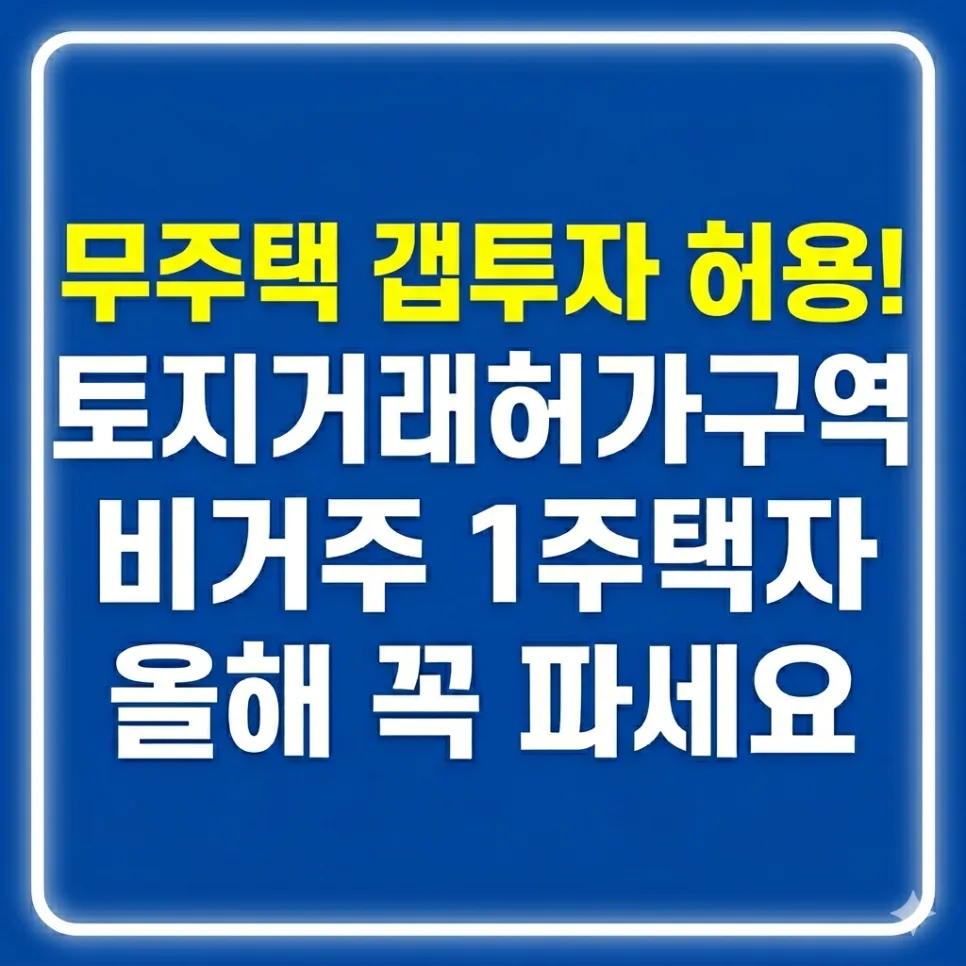 토지거래허가구역 갭투자 2026: 무주택자도 가능할까?