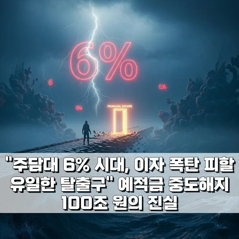주담대 이자 폭탄 피하는 법 2026: 예적금 해지 100조 진실