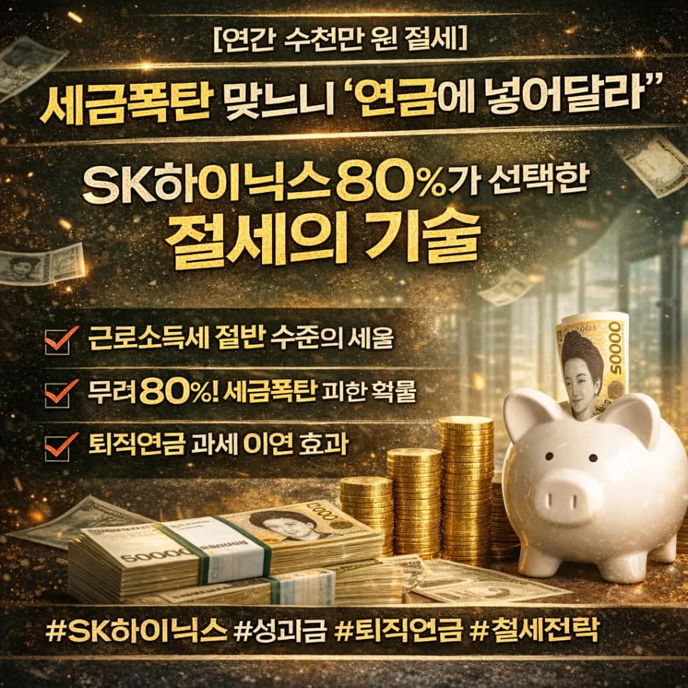 SK하이닉스 성과급, 세금폭탄 피하는 연금 적립법 2026