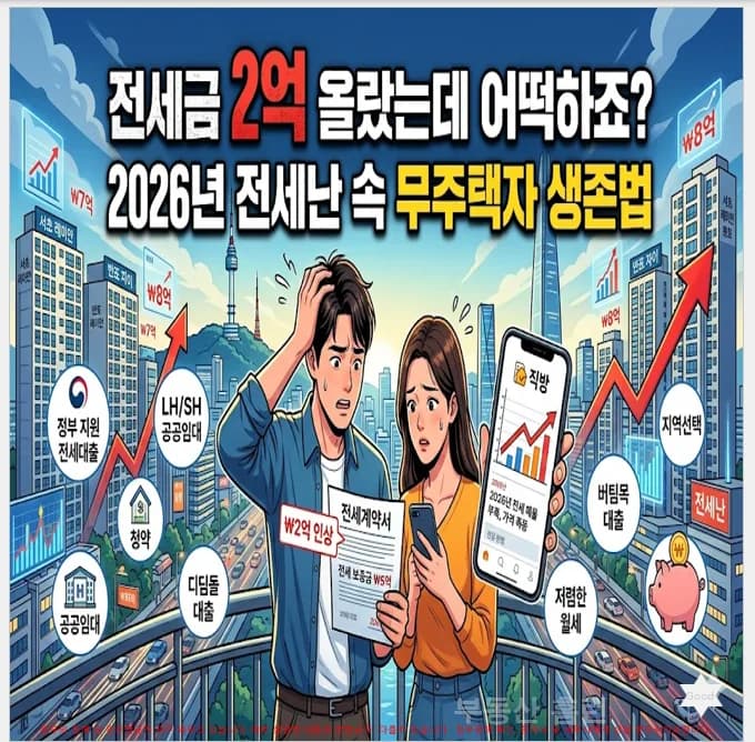 2026년 전세난 속 무주택자 생존법: 2억 오른 전세금 대처 가이드