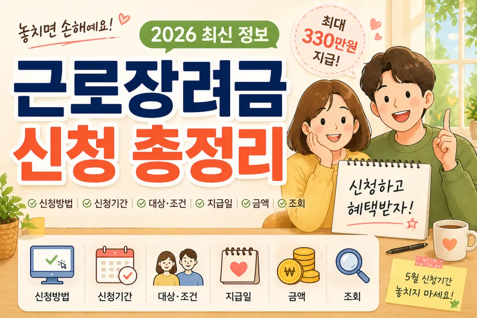 근로장려금 2026년 신청 완벽 가이드: 대상부터 지급일까지 총정리