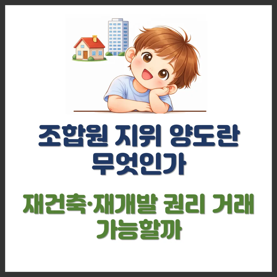 조합원 지위 양도, 2026년 재건축·재개발 투자 핵심 A to Z