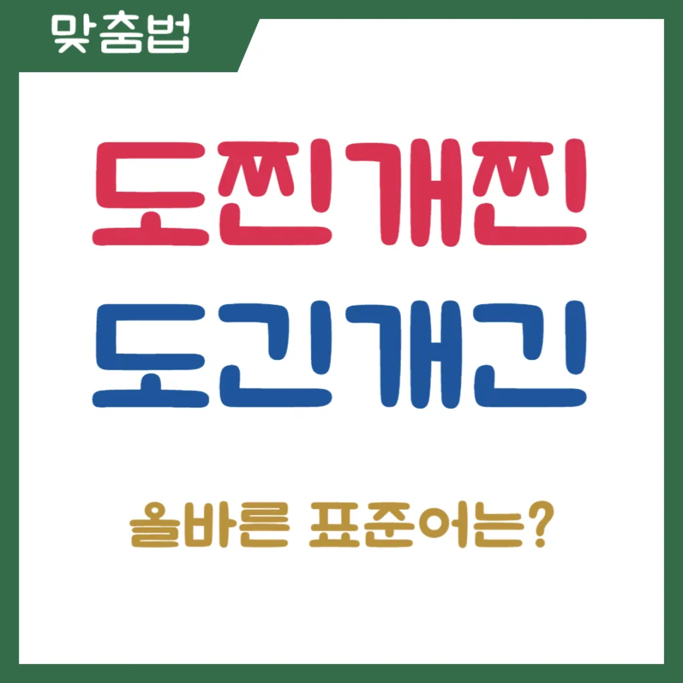 도찐개찐 vs 도긴개긴: 2026년 올바른 표준어와 뜻 완벽 정리