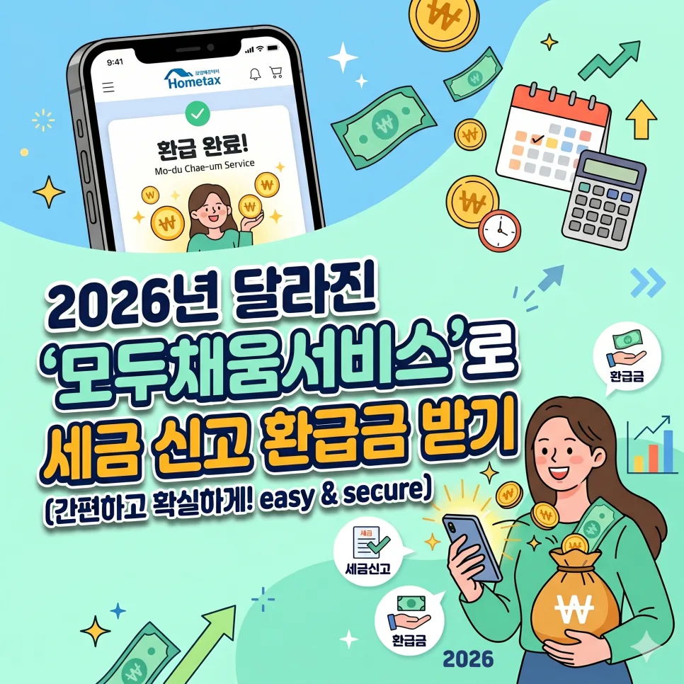 2026년 모두채움서비스 활용법: 세금 신고 환급금 최대 받는 비결