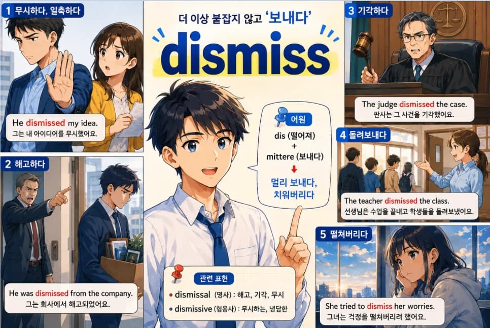 Dismiss 뜻과 어원: 2026년까지 완벽 이해하는 핵심 정리