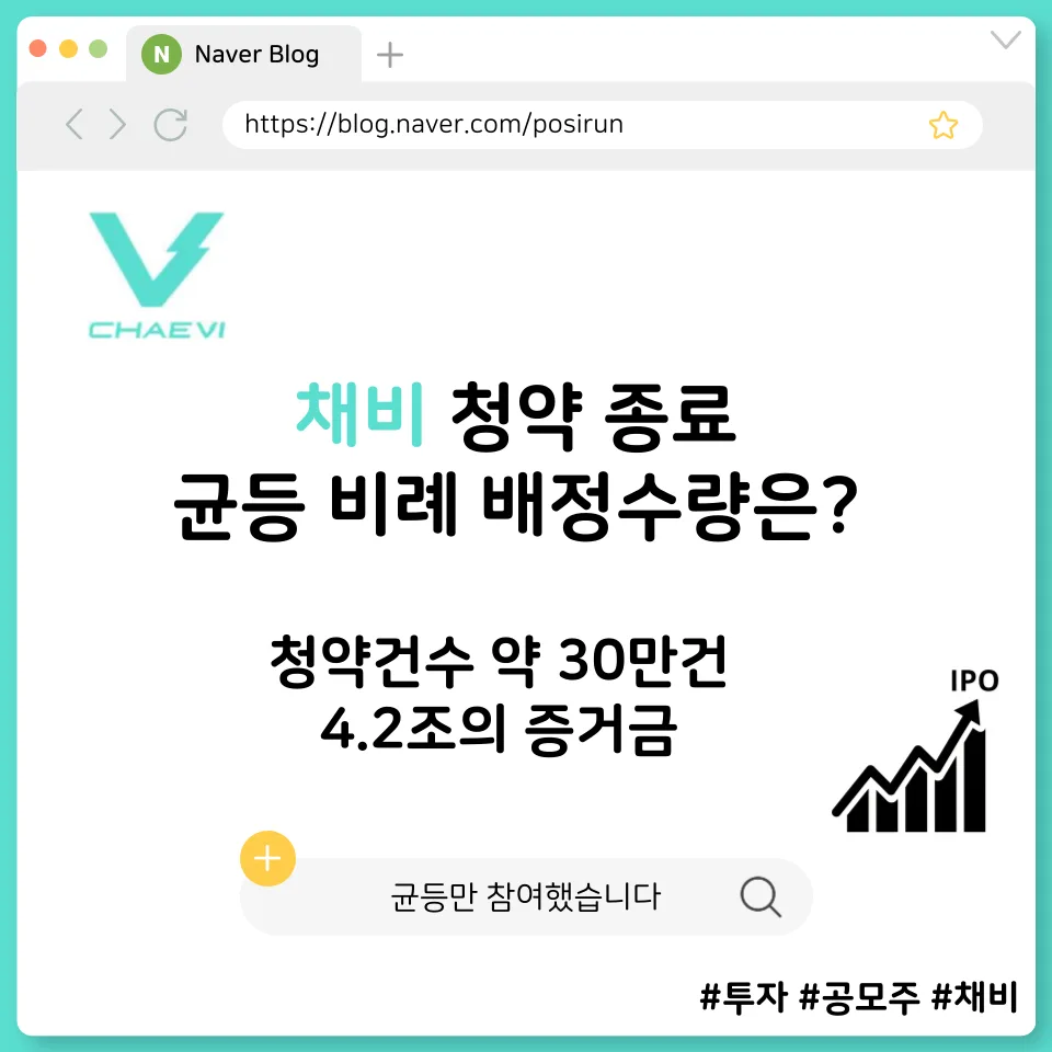 채비 공모주 청약 결과 2026: 균등/비례 배정 및 손익분기점 분석