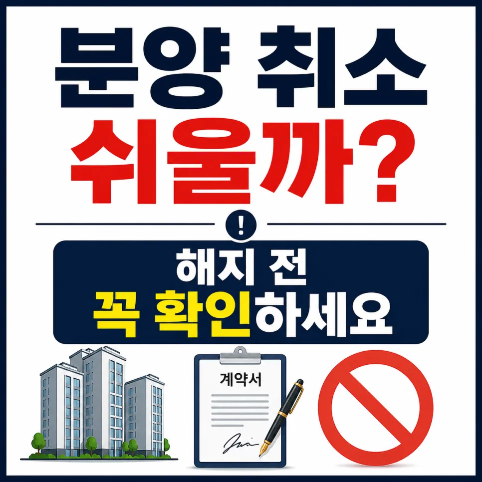 분양권 계약 해지, 언제 가능할까? 2026년 총정리