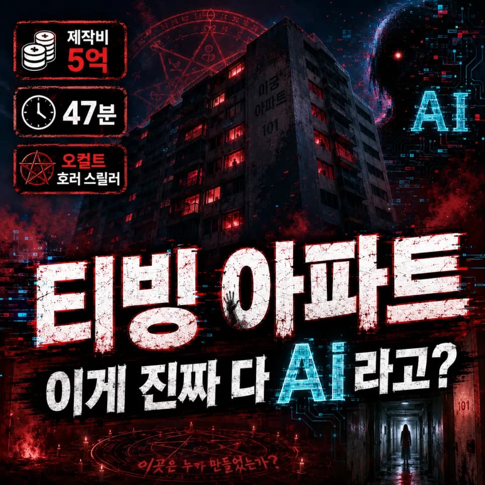 티빙 아파트 AI 영화 2026: 제작비 5억, 47분 공포의 진실
