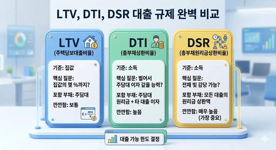 내 집 마련 대출 한도 계산법: LTV DTI DSR 2026년 완벽 분석