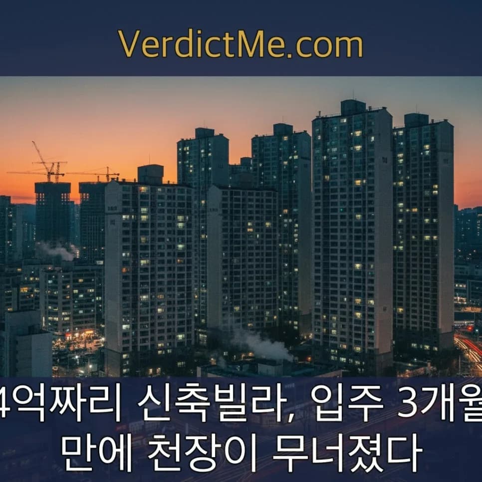 신축빌라 천장 붕괴, 입주 3개월 만에 발생한 사고 원인과 책임 2026