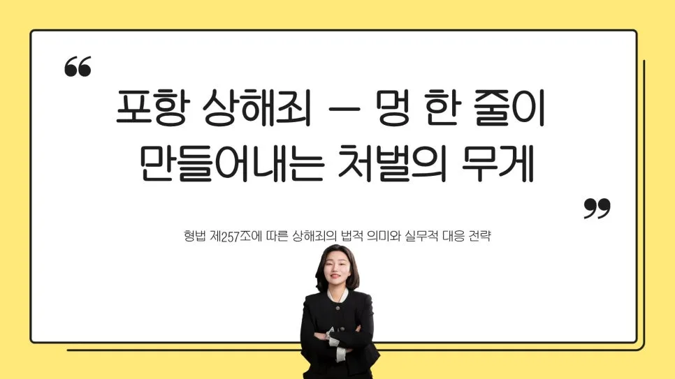 포항 상해죄 변호사: 멍 자국 진단서, 인과관계 규명 2026