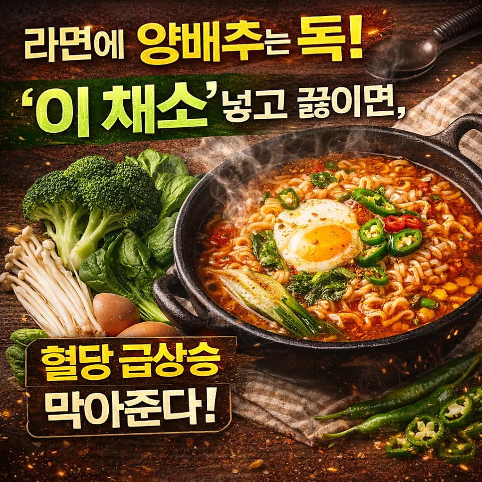 라면 혈당 스파이크 막는 비결 2026: 양배추 대신 이 채소!