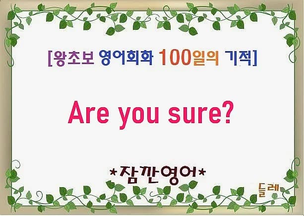 Are you sure? 정말이야? 영어 표현 2026년 총정리