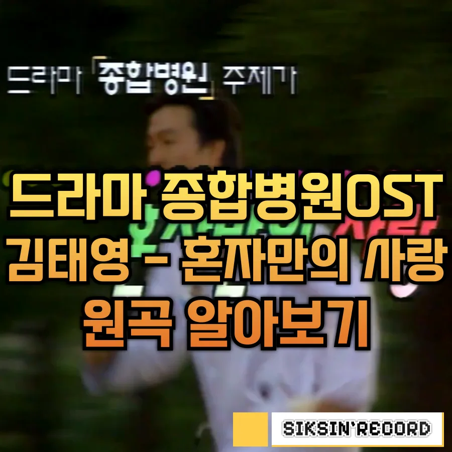 드라마 '종합병원' OST '혼자만의 사랑' 원곡과 표절 진실 2026