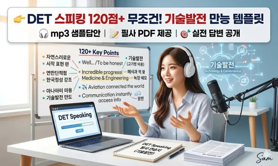 DET 스피킹 120점 돌파 비법: 기술 발전 주제 템플릿 2026