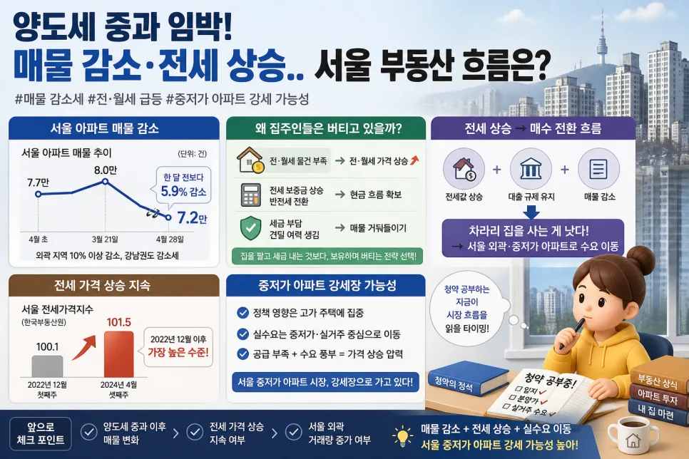 서울 부동산 매물 잠김 현상 2026: 전세 폭등 원인과 실수요자 전략