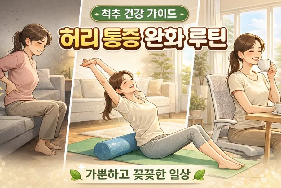 허리 통증 완화법 2026: 바른 자세와 스트레칭으로 꼿꼿한 허리 만들기
