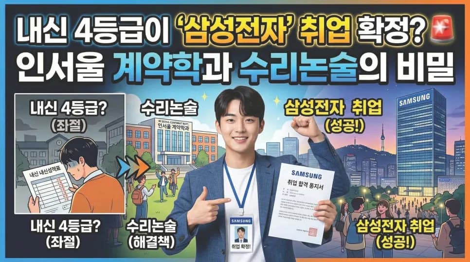 내신 4등급 삼성전자 취업? 계약학과 수리논술 합격 전략 2026