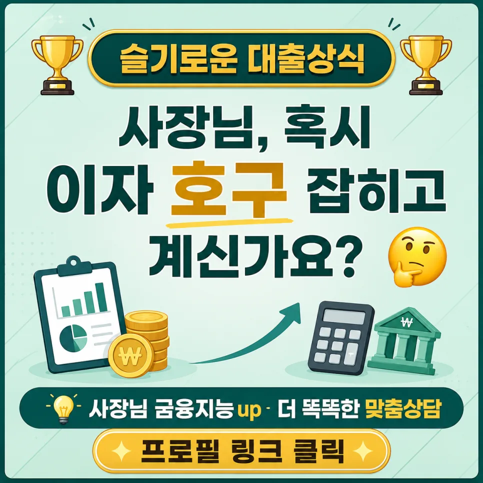 사업자 대출 2026: 금리 부담 줄이는 3가지 핵심 전략