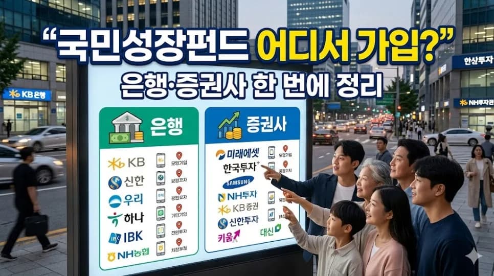 국민성장펀드 가입처 2026: 은행·증권사 비교 및 필수 체크리스트
