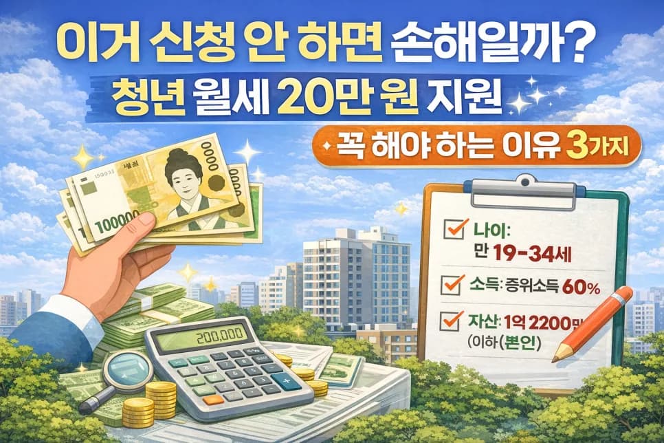 청년 월세 20만원 지원, 480만원 아끼는 법 2026년 총정리