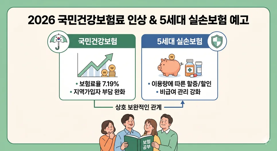 2026년 건보료 7.19% 인상, 5세대 실손보험 변화 총정리