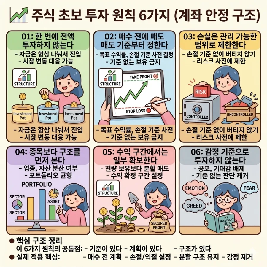 주식 투자 원칙 6가지: 초보자를 위한 2026년 핵심 가이드