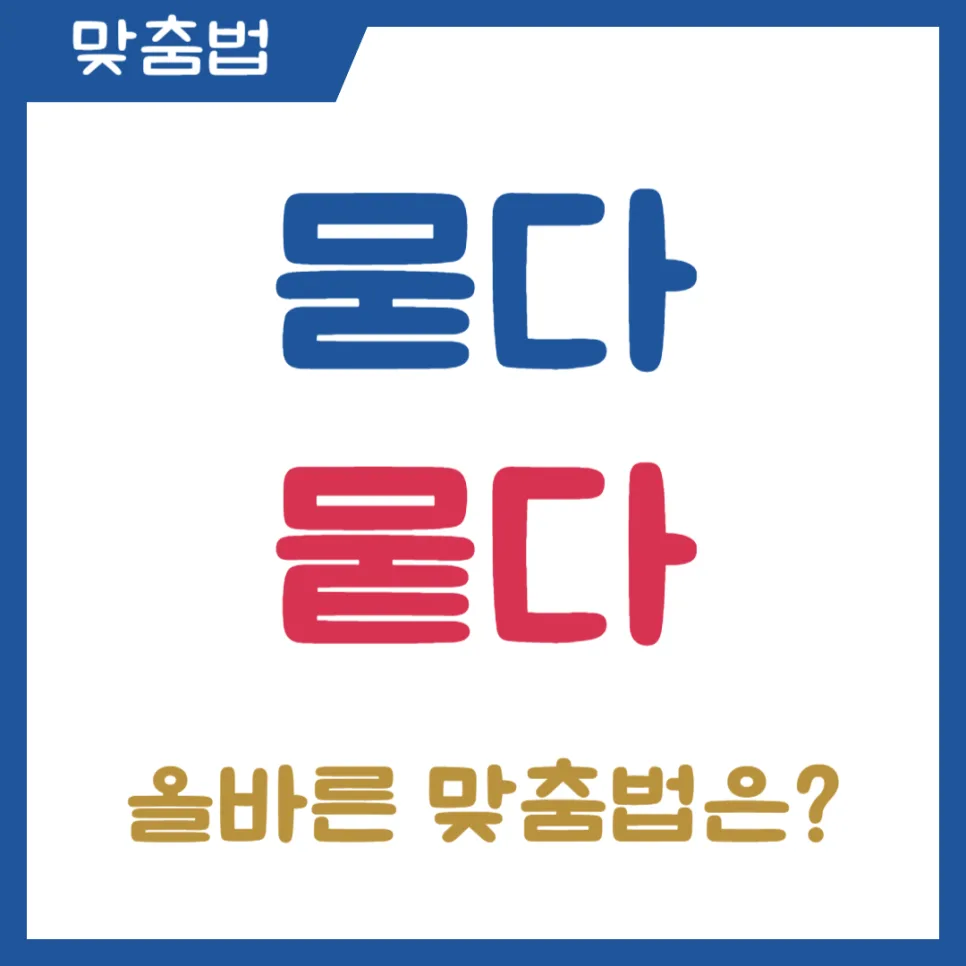 묻다 뭍다 맞춤법 2026: 헷갈리는 표현 완벽 구분법