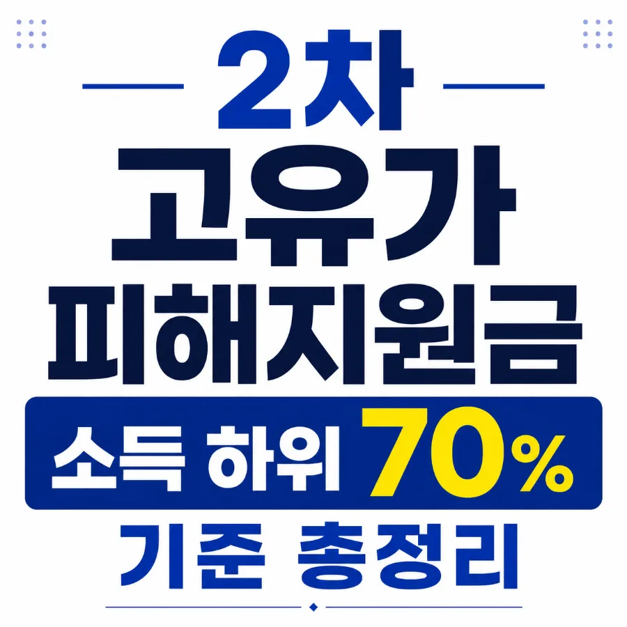 2차 고유가 피해지원금, 소득 하위 70% 기준과 신청 방법 2026년 총정리