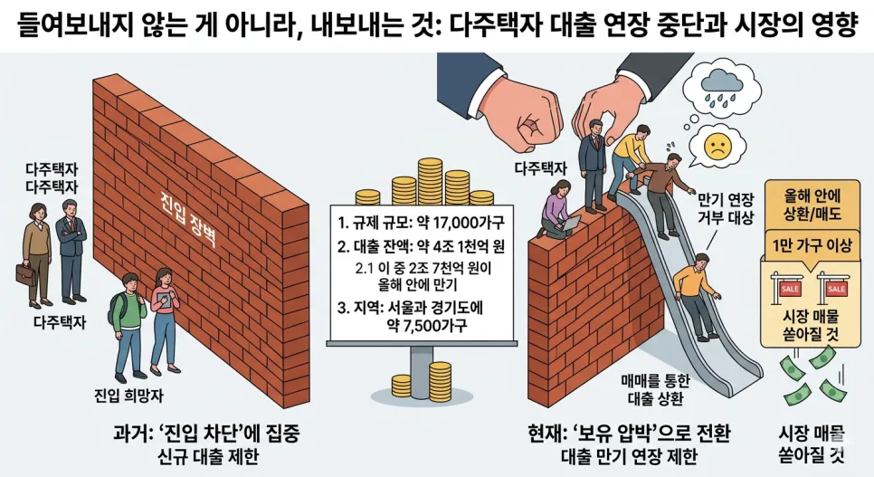 다주택자 대출 규제 2026: 만기 연장 제한 및 양도세 중과 유예 종료 대비