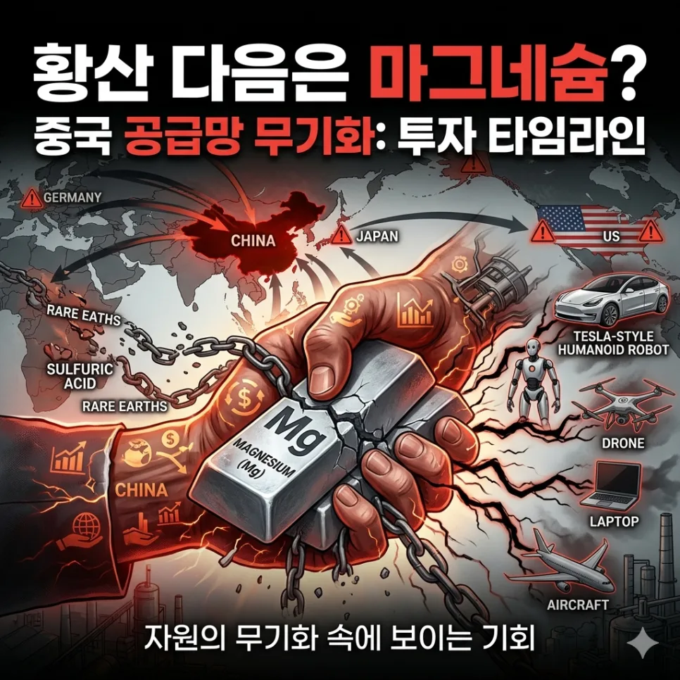 2026년 중국 마그네슘 수출 통제, 전기차·로봇 핵심 소재 공급망 분석