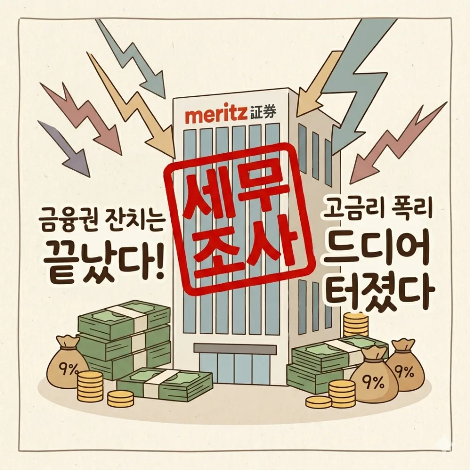 메리츠증권 세무조사 2026: 9% 금리 폭리, 정부 규제 진짜 이유는?