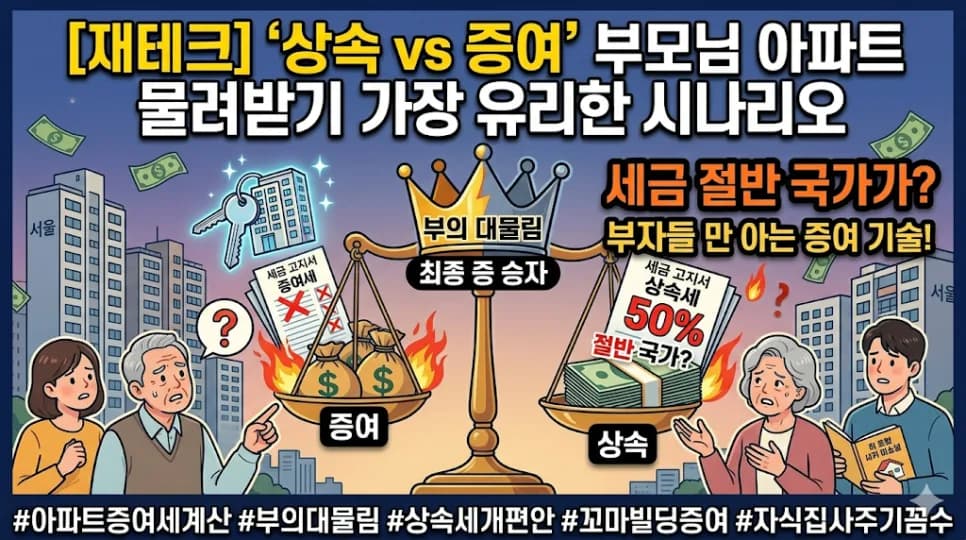 부모님 아파트 증여, 2026년 세금 절반 줄이는 현실적 방법