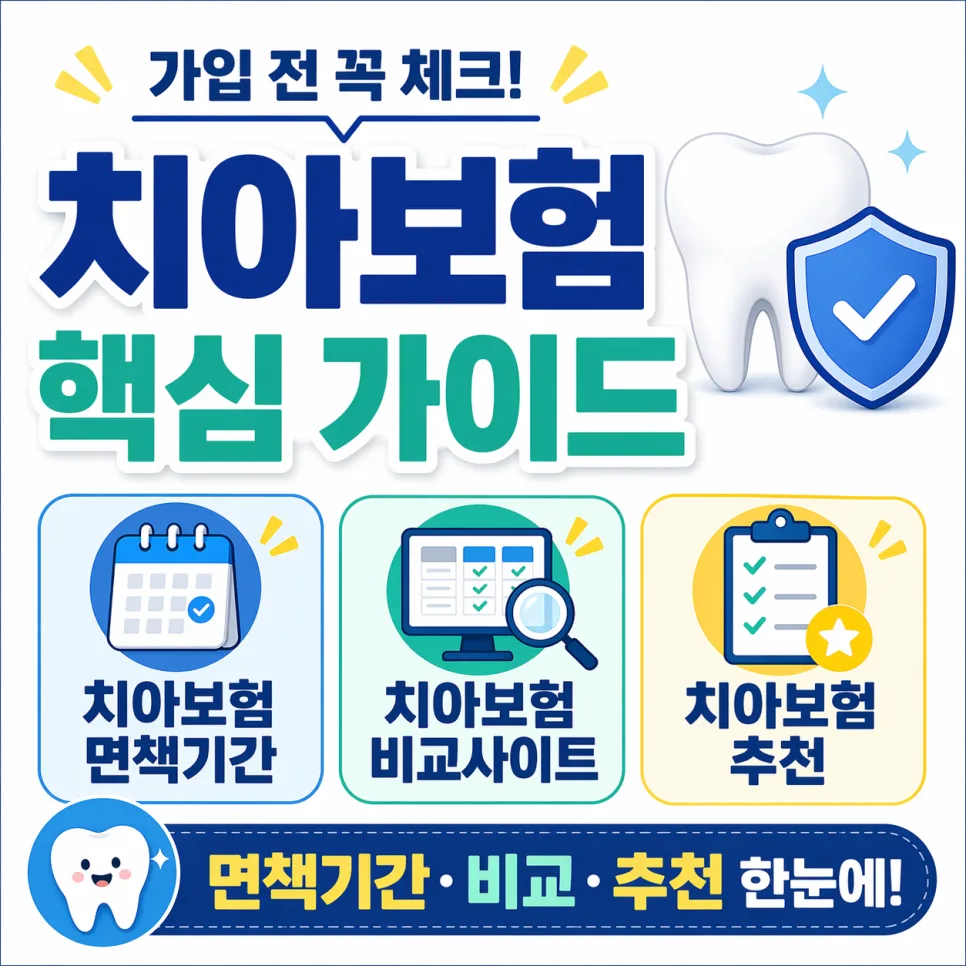 치아보험 면책기간과 추천 상품 비교 2026년 총정리