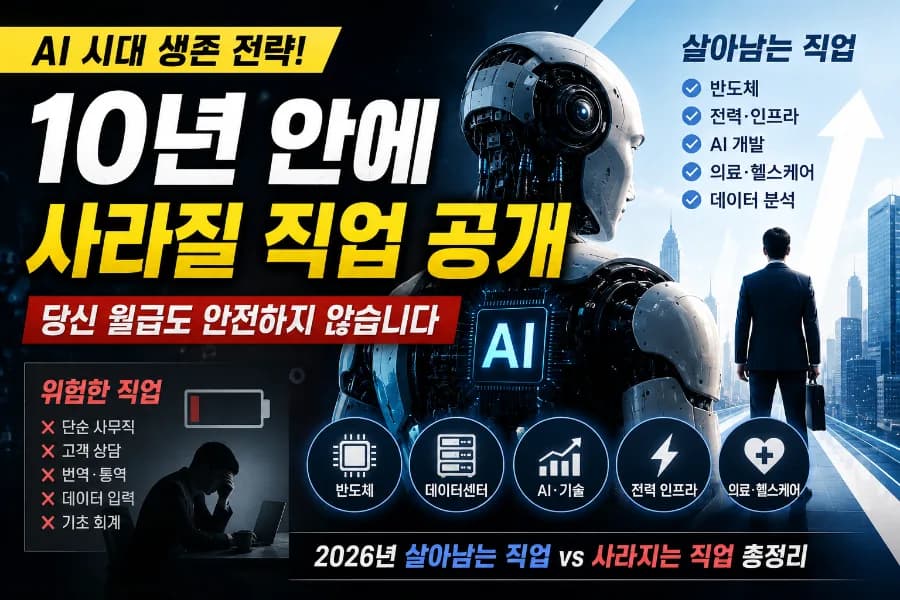 AI 시대, 10년 뒤 사라질 직업과 유망 직종 2026년 전망