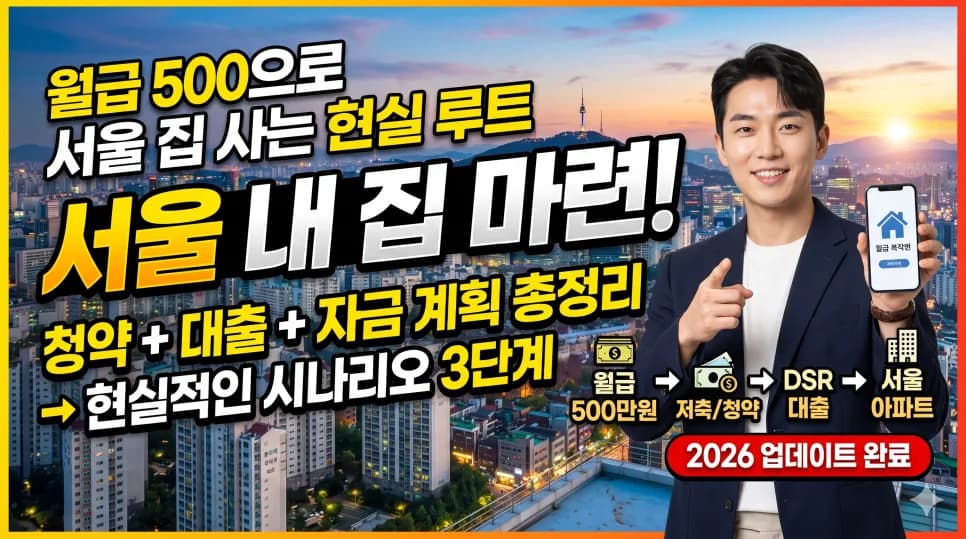월급 500만원으로 서울 아파트 마련하는 현실 루트 2026