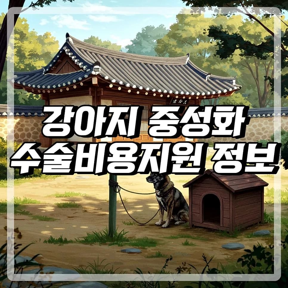 2026년 강아지 중성화 지원금, 농촌·취약계층 대상 조건 총정리