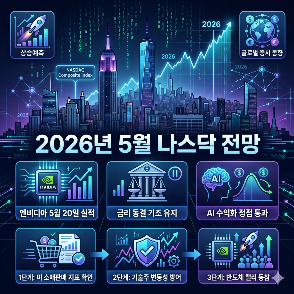 나스닥 전망 2026년 5월: 엔비디아 실적과 금리가 운명을 결정할까?